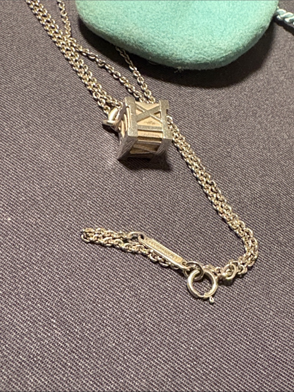 Tiffany & Co Silver 925 Atlas Necklace With Pouch - Picture 2 of 4